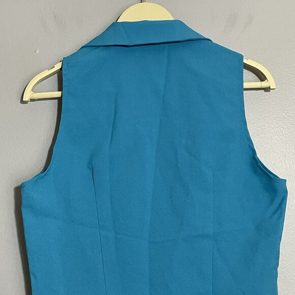 Vintage Btime USA Sleeveless Blouse Button Women Size 10 Retro Essential Collar - Picture 12 of 12